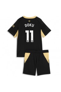 Manchester City Jeremy Doku #11 Babyklær Borte Fotballdrakt til barn 2026-27 Korte ermer (+ Korte bukser)